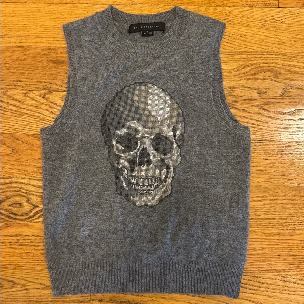 Skull Cashmere Sleeveless Sweater Vest